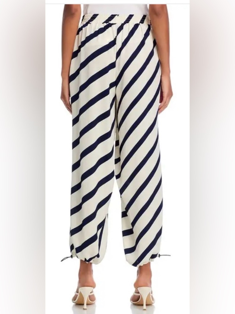 Aqua Jogger Pants in Navy Stripe - Picture 2 of 6